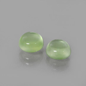 Gemas de prehnita verde natural de 2,97 ct, corte redondo, transparente