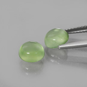Gemas de prehnita verde natural de 2,97 ct, corte redondo, transparente