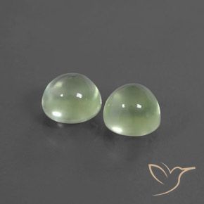 Gemas de Prehnite Verde pera claro natural de 4.19 ct, Redondo, Transparente