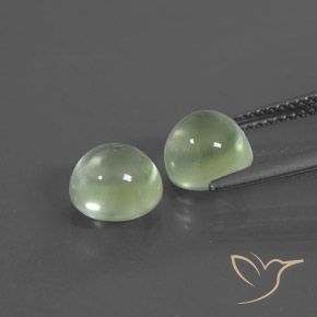Gemas de Prehnite Verde pera claro natural de 4.19 ct, Redondo, Transparente