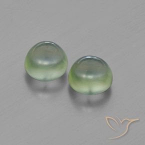 Gemas de Prehnite Verde muy claro natural de 3.40 ct, Redondo, Transparente