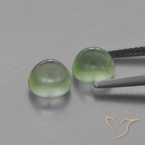 Gemas de Prehnite Verde muy claro natural de 3.40 ct, Redondo, Transparente