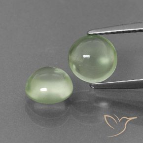 Gemas de Prehnite Verde pálido natural de 2.33 ct, Redondo, Transparente