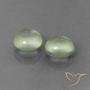 Gemas de Prehnite Verde pálido natural de 2.33 ct, Redondo, Transparente