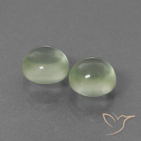 Gemas de Prehnite Verde pálido natural de 5.09 ct, Redondo, Transparente