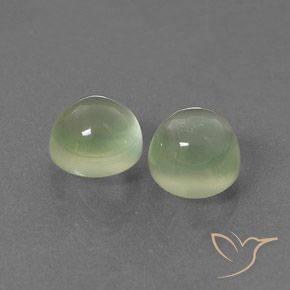 Gemas de Prehnite Verde claro natural de 5.49 ct, Redondo, Transparente