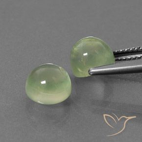 Gemas de Prehnite Verde claro natural de 5.49 ct, Redondo, Transparente