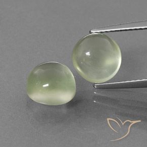 5.93ctw Natural Verde grisáceo Prehnite, Redondo, Transparente