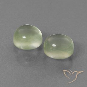 Gemas de Prehnite Verde grisáceo natural de 5.93 ct, Redondo, Transparente