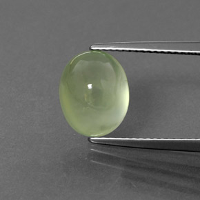 Prehnita verde natural de 4,45 ct, corte óvalo, transparente