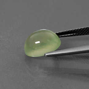 Prehnita verde natural de 4,45 ct, corte óvalo, transparente