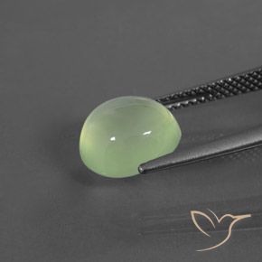 Prehnite Verde claro natural de 4.35 ct, Ovalada, Transparente