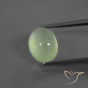 4.00ct Natural Verde amarillo Prehnite, Ovalada, Transparente