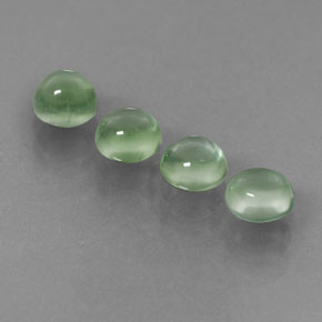 Gemas de prehnita verde natural de  ct, corte redondo, transparente