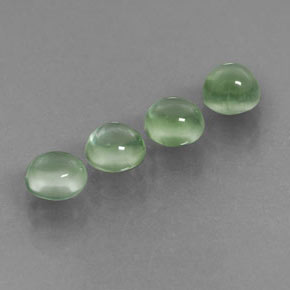 Gemas de prehnita verde natural de  ct, corte redondo, transparente