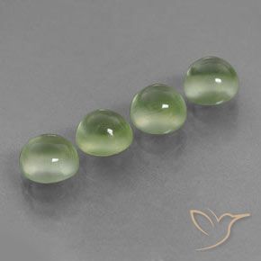 Gemas de Prehnite Verde amarillo natural de 4.88 ct, Redondo, Transparente