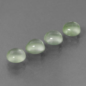Gemas de prehnita verde natural de  ct, corte redondo, transparente