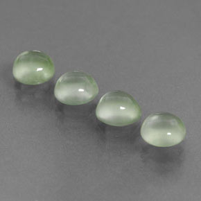Gemas de prehnita verde natural de  ct, corte redondo, transparente