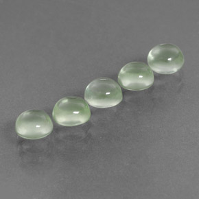 Gemas de prehnita verde natural de  ct, corte redondo, transparente