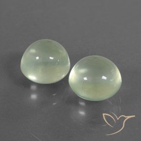 Gemas de Prehnite Verde muy claro natural de 5.30 ct, Redondo, Transparente
