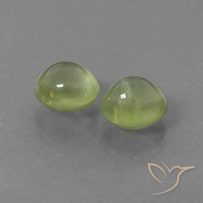 Gemas de Prehnite Verde pera natural de 4.21 ct, Ovalada, Transparente
