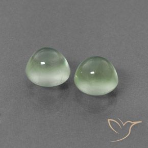 Gemas de Prehnite Verde amarillento natural de 3.09 ct, Redondo, Transparente