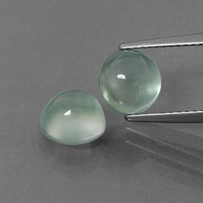 Gemas de prehnita verde natural de  ct, corte redondo, transparente