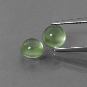 Gemas de prehnita verde natural de  ct, corte redondo, transparente