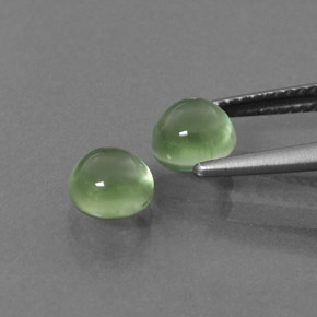 Gemas de prehnita verde natural de  ct, corte redondo, transparente