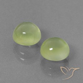 Gemas de Prehnite Verde claro natural de 3.37 ct, Redondo, Transparente