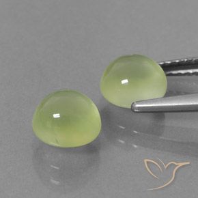 Gemas de Prehnite Verde claro natural de 3.37 ct, Redondo, Transparente