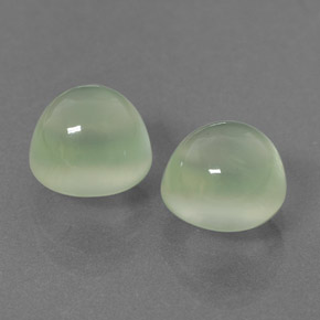 Gemas de prehnita verde natural de 5,17 ct, corte redondo, transparente