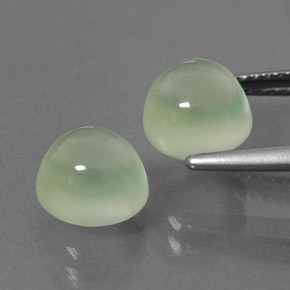 Gemas de prehnita verde natural de 5,17 ct, corte redondo, transparente
