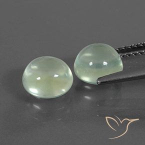 Gemas de Prehnite Verde muy claro natural de 3.19 ct, Redondo, Transparente