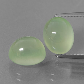 Gemas de prehnita verde natural de 7,43 ct, transparente, transparente / translúcido