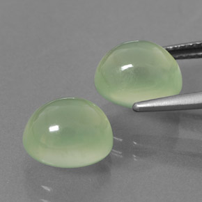Gemas de prehnita verde natural de 7,43 ct, transparente, transparente / translúcido