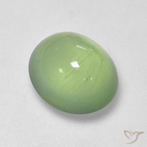 3.55ct Natural Verde amarillento Prehnite, Ovalada, Transparente