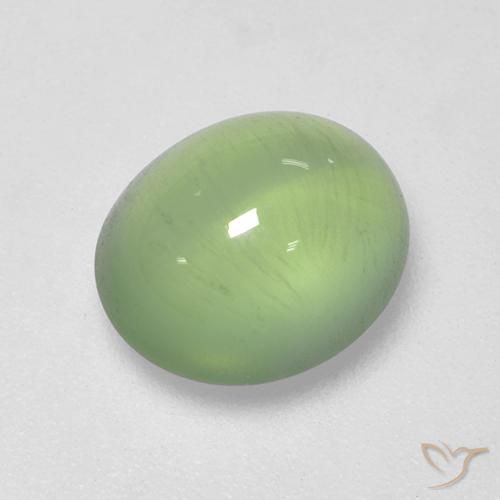 Prehnite Verde amarillento natural de 3.55 ct, Ovalada, Transparente