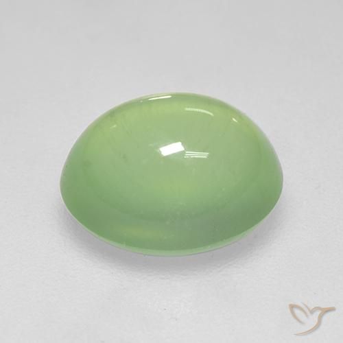 Prehnite Verde amarillento natural de 3.55 ct, Ovalada, Transparente