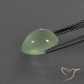 Prehnite Verde claro natural de 3.28 ct, En forma de pera, Transparente
