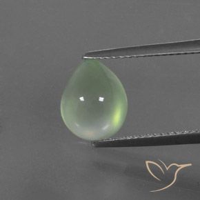 3.35ct Natural Verde amarillo claro Prehnite, En forma de pera, Transparente