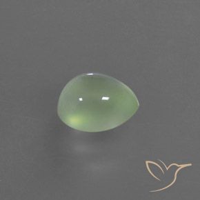 Prehnite Verde amarillo claro natural de 3.35 ct, En forma de pera, Transparente