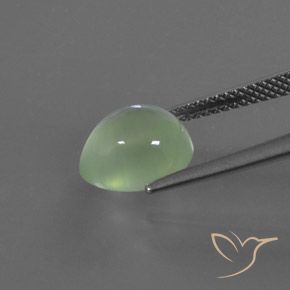 Prehnite Verde amarillo claro natural de 3.35 ct, En forma de pera, Transparente