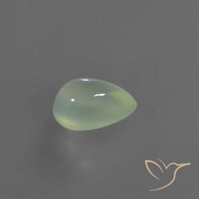 Prehnite Verde amarillento pálido natural de 2.80 ct, En forma de pera, Transparente