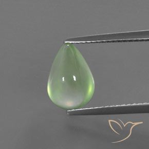 3.31ct Natural Verde medio Prehnite, En forma de pera, Transparente