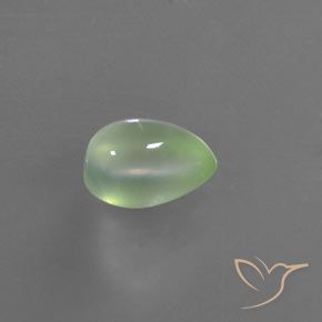 Prehnite Verde medio natural de 3.31 ct, En forma de pera, Transparente