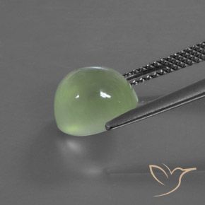 Prehnite Verde lima pálido natural de 3.91 ct, Ovalada, Transparente