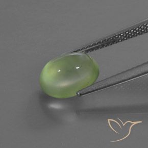 Prehnite Verde lima natural de 2.91 ct, Ovalada, Transparente