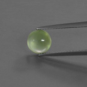 Prehnite Verde natural de 1.86 ct, Corte Redondo, Transparente