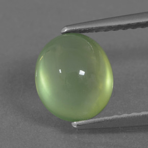 Prehnita verde natural de 2,36 ct, corte óvalo, transparente